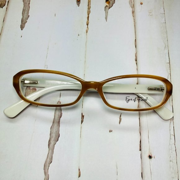 Eyes of Faith Kids Rectangular Brown Honey Eyeglasses Glasses Frames NWOT main image 6